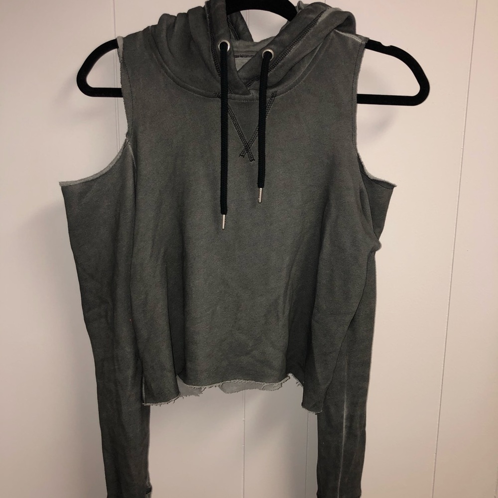 Hollister open shoulder crop hoodie